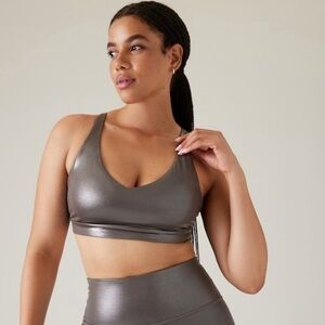 NWT Athleta Solace Grey Shine Bra Size XL.